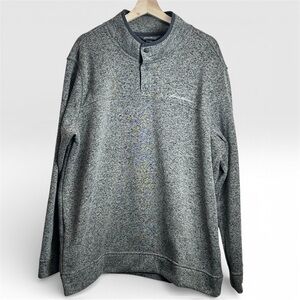 Eddie Bauer Men's XXL Radiator Fleece Snap Mock Pullover Green Marled